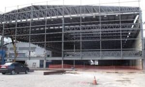 Obra realizada para Igreja Mundial no Rio de Janeiro. 12.000m2 de Estrutura Metálica, 6.500m2 de Estacionamento (Estrutura Metálica + Steel Deck)