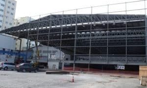 Obra realizada para Igreja Mundial no Rio de Janeiro. 12.000m2 de Estrutura Metálica, 6.500m2 de Estacionamento (Estrutura Metálica + Steel Deck)